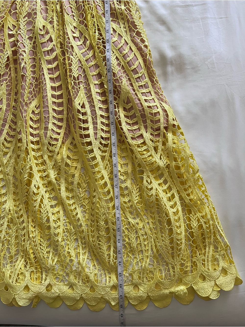 MOSSMAN REVIVAL LACE CROCHET SHORT SLEEVE MIDI DRESS YELLOW SIZE US 4 AUS 8 - Picture 10 of 16